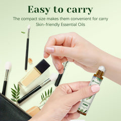Tea Tree Oil Roll On placed beside fresh tea tree leaves