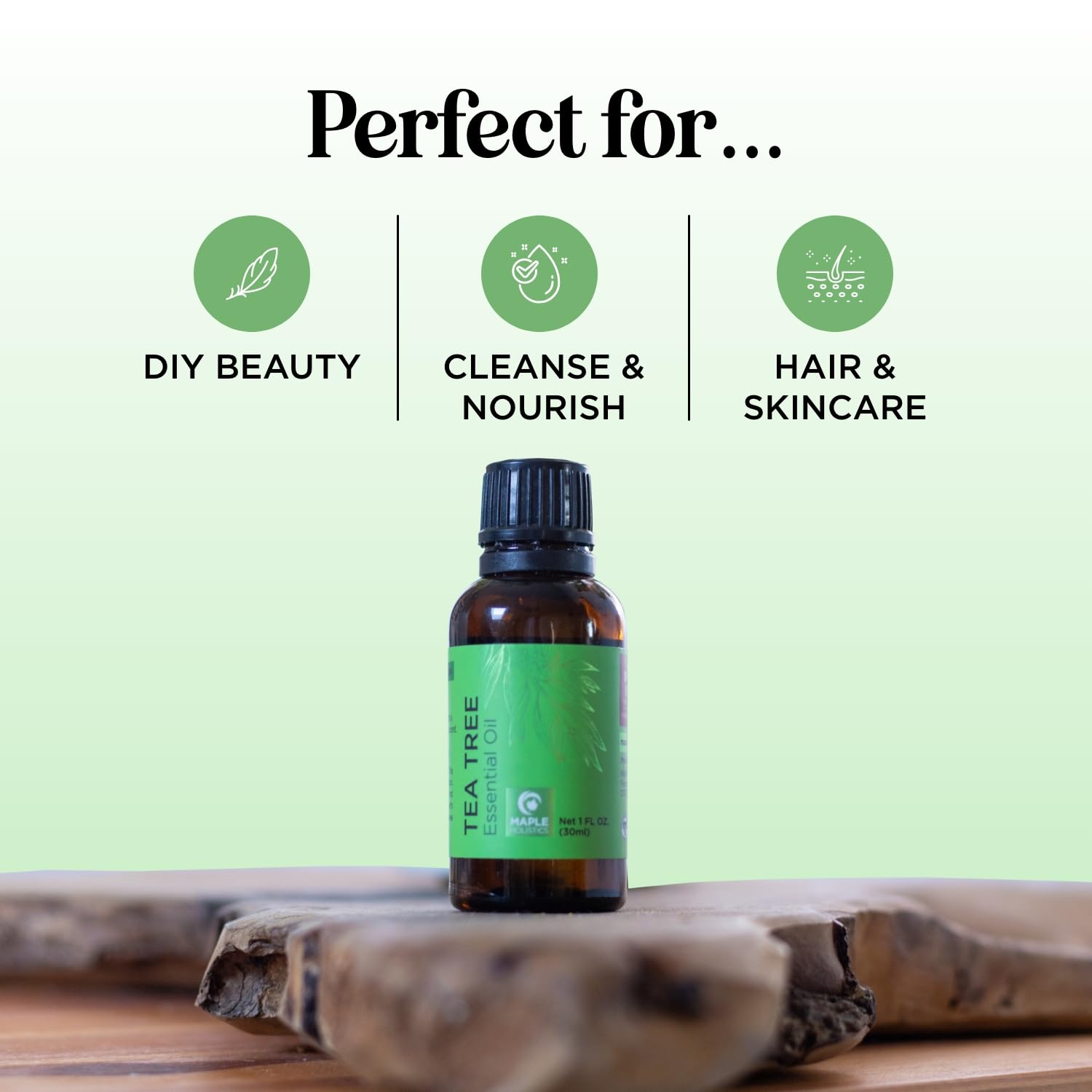 tea tree oil being applied to skin for care