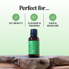 tea tree oil being applied to skin for care