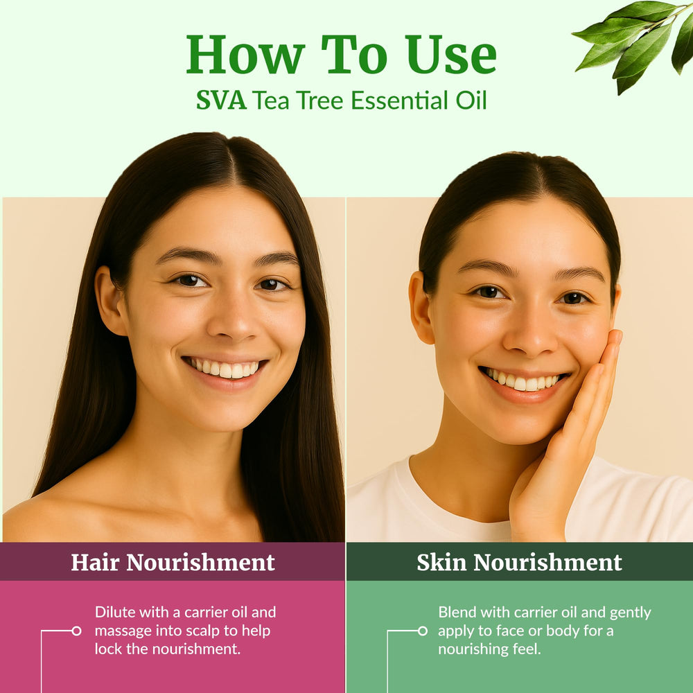 Skin care: tea tree oil on face