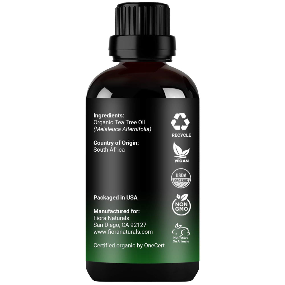 USDA Organic certification label on Tea Tree Oil bottle