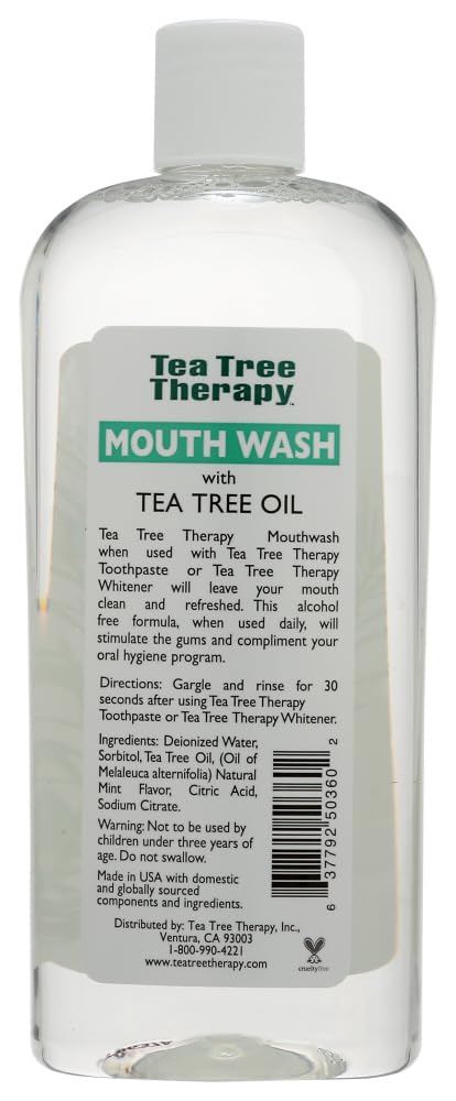 Tea Tree Therapy Mouthwash ingredients panel