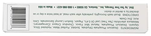 Tea Tree Therapy Natural Whitening Toothpaste 3 oz back view with directions