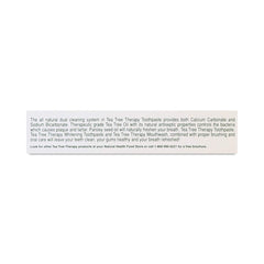Back packaging view of Tea Tree Therapy bottle showing size and logo