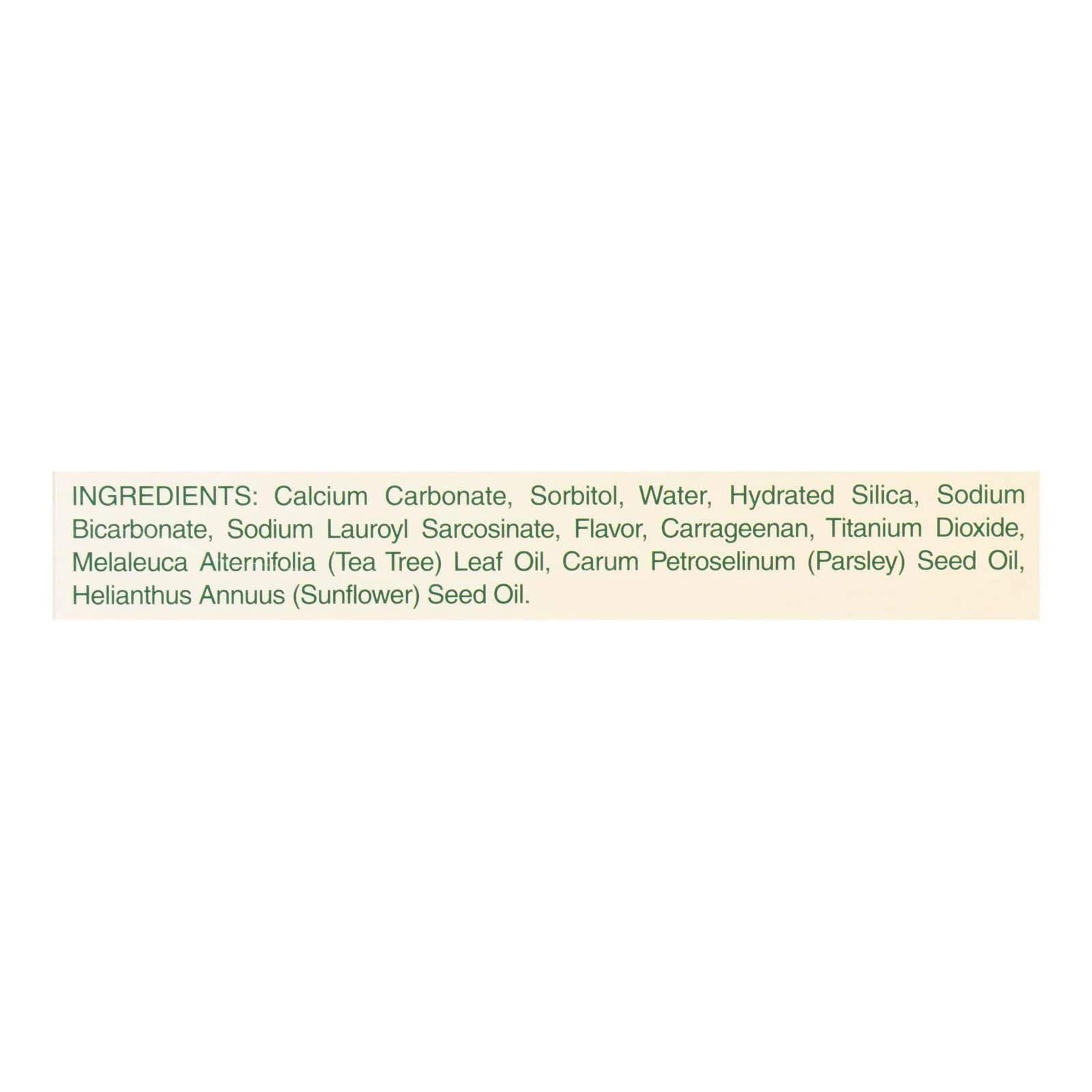 Tea Tree Therapy Toothpaste 5 Ounce packaging and dimensions