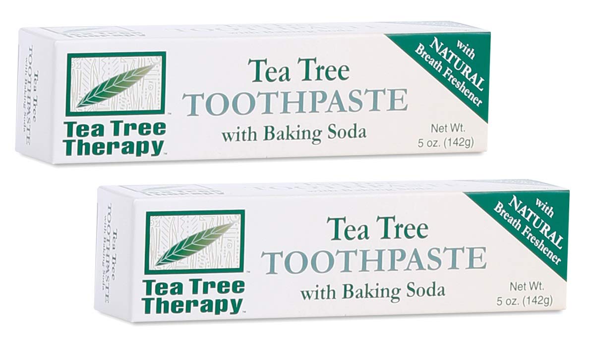 Front view of Tea Tree Therapy Toothpaste with Baking Soda 5 oz pack of 2