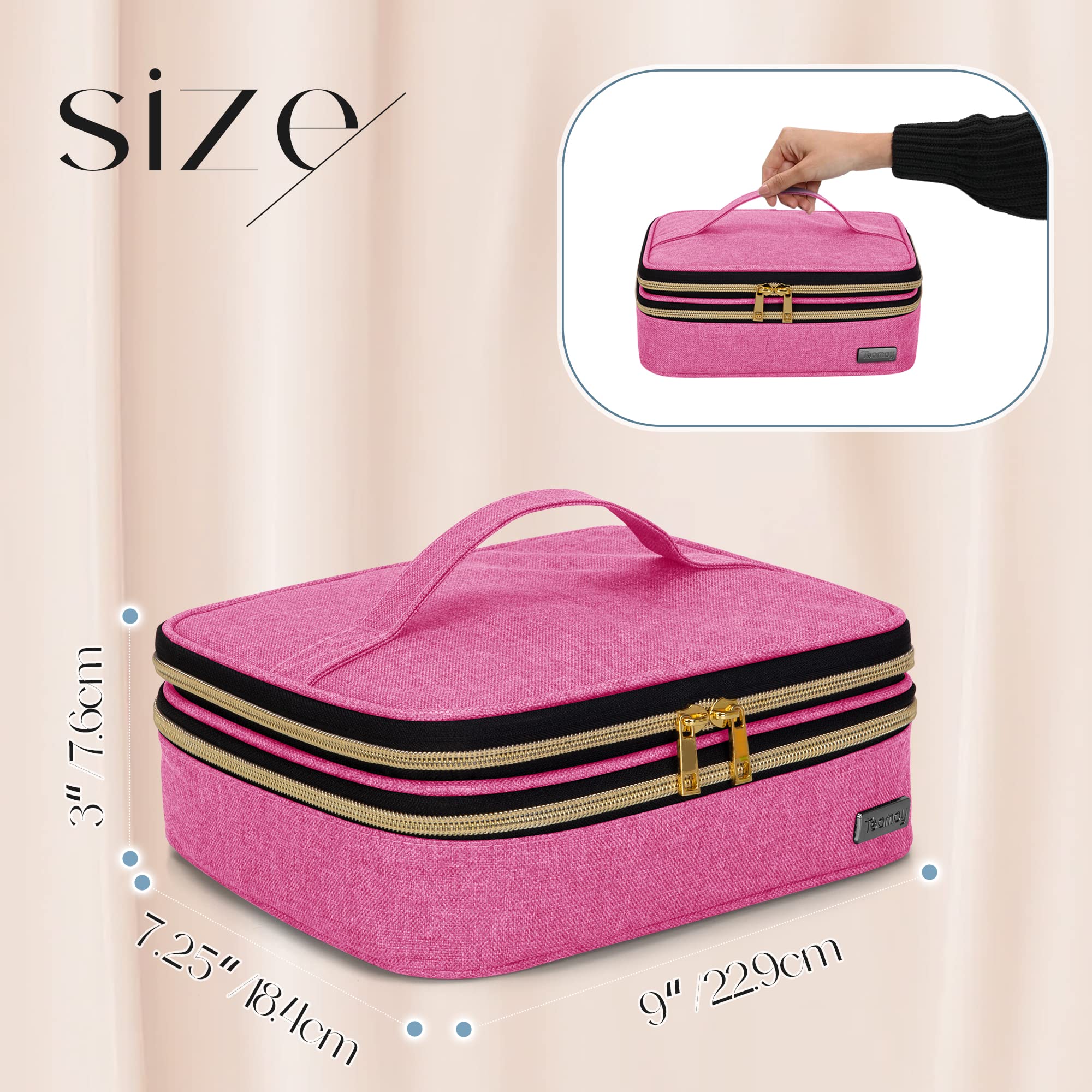 Teamoy travel case offers removable padded dividers for adjustable storage.