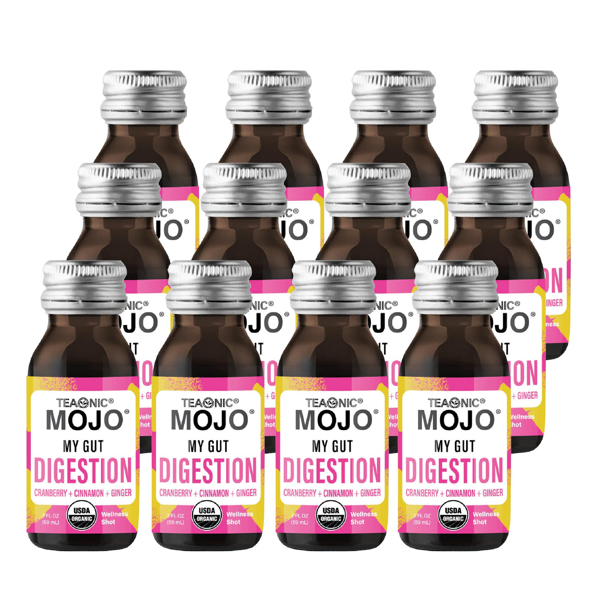 Front view of TEAONIC My Gut Mojo bottle