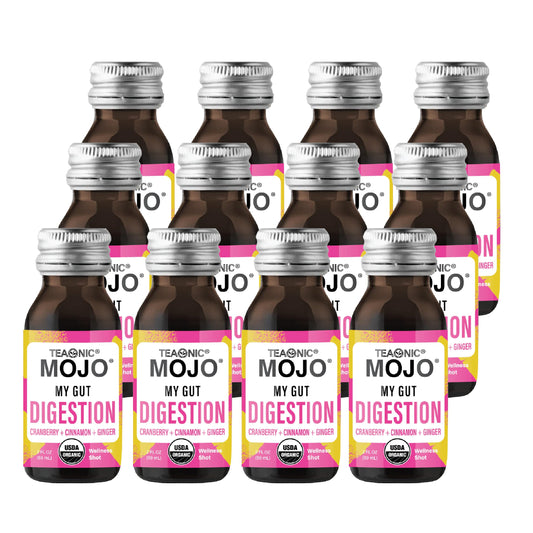 Front view of TEAONIC My Gut Mojo bottle