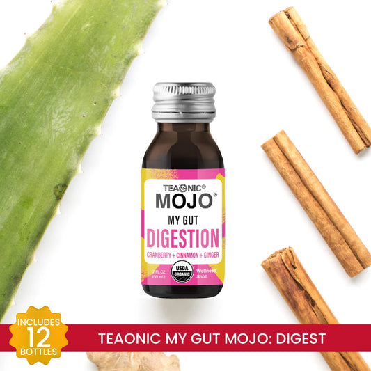 TEAONIC My Gut Mojo 12-bottle packaging