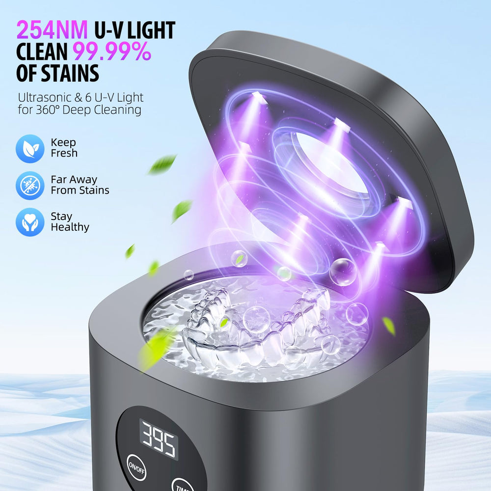 Close-up of 3 cleaning modes with UV light