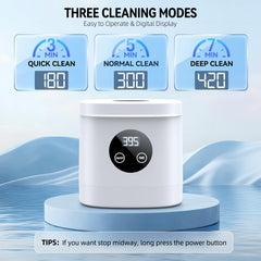 6 UV lights illuminated for dental appliance care