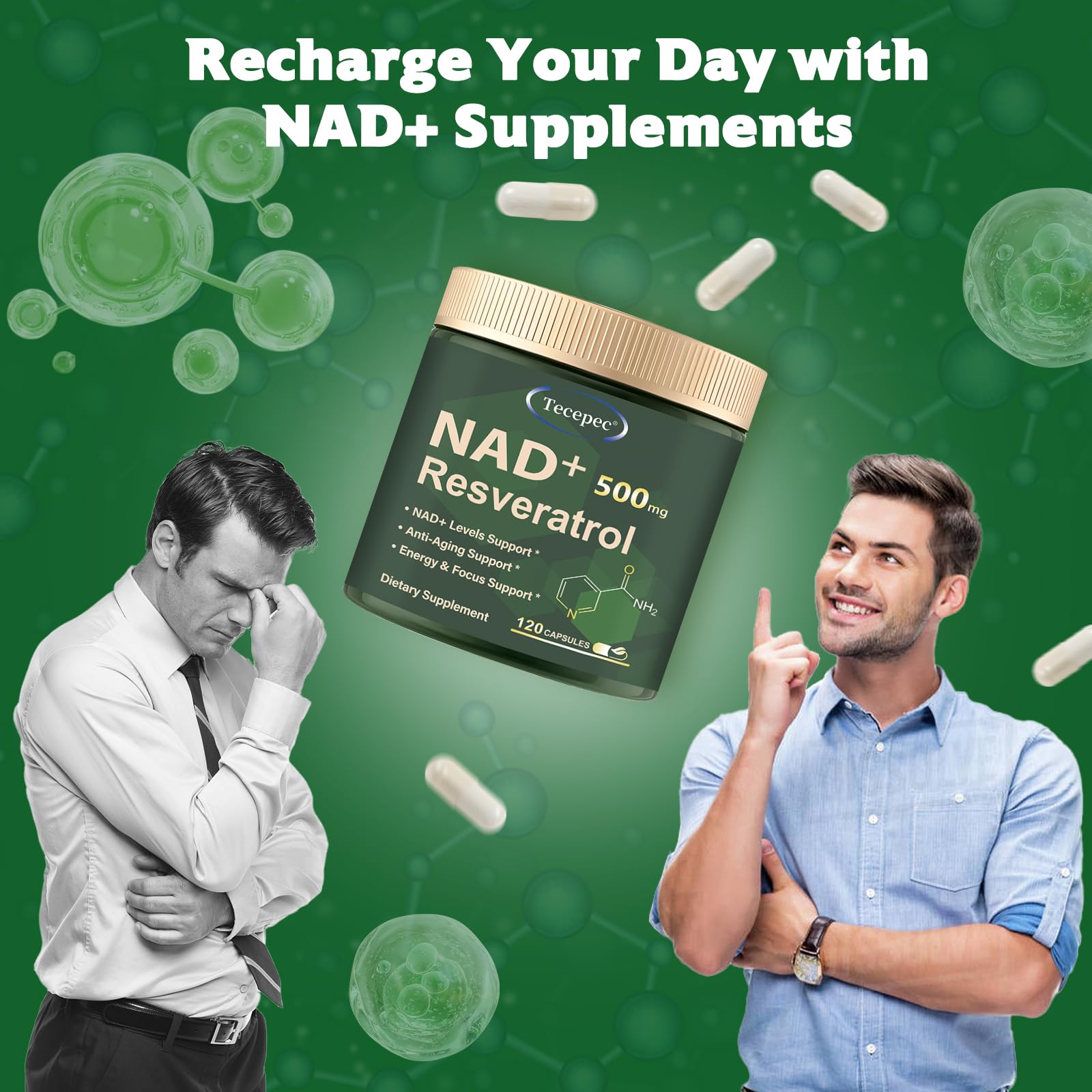 Dosage guidance showing 2 capsules daily