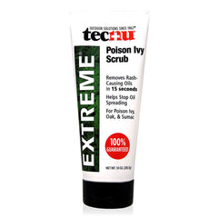 tecnu extreme poison ivy scrub bottle for post-exposure cleansing to remove urushiol