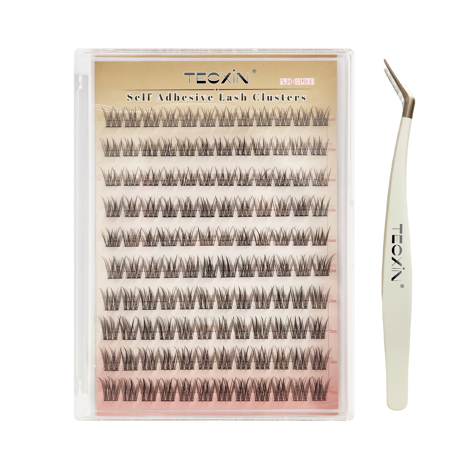 Tecxin Mix Natural Lash Clusters kit extensions for easy self-application and natural fullness.