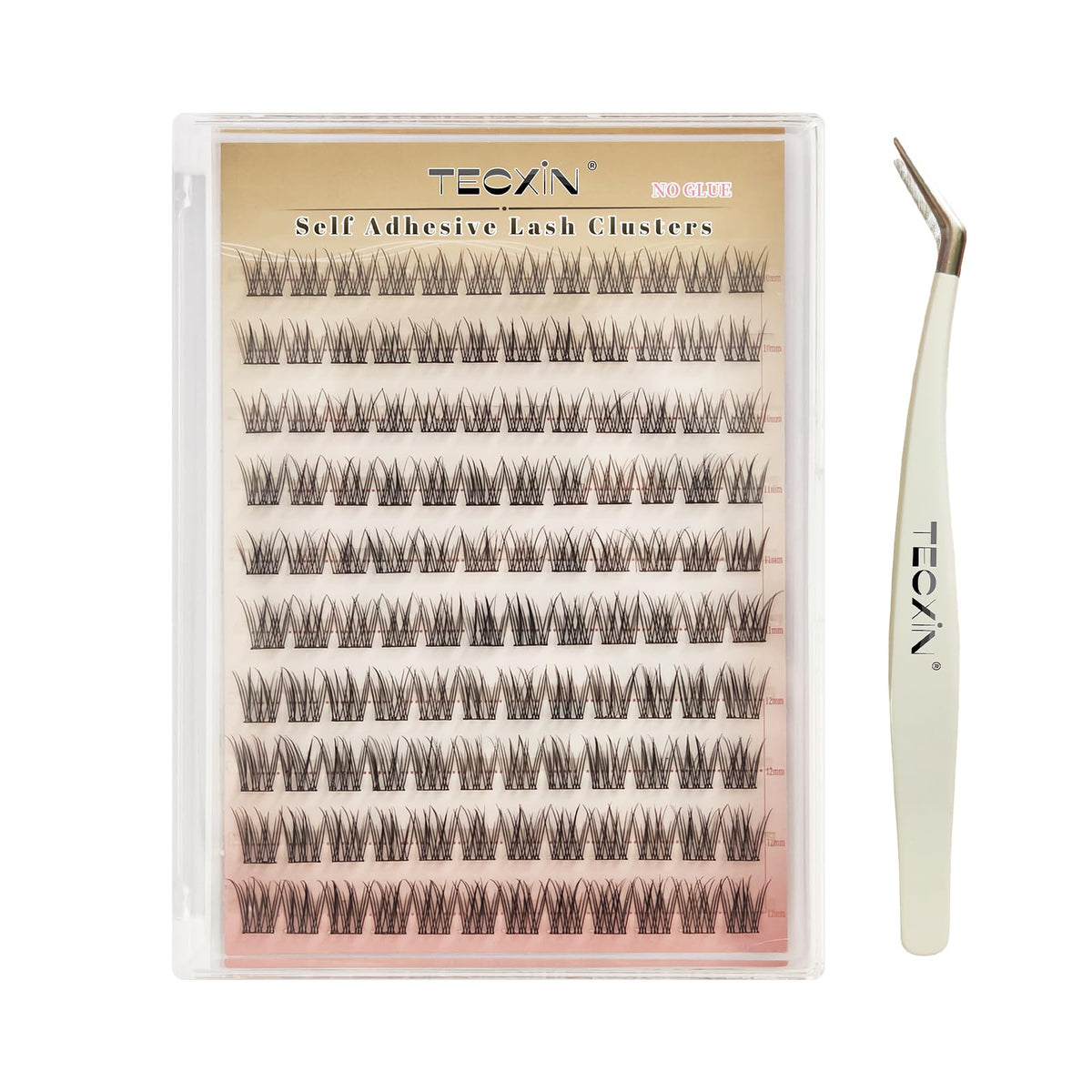 Tecxin Mix Natural Lash Clusters kit extensions for easy self-application and natural fullness.