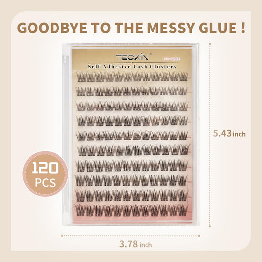 Tecxin self-adhesive lash clusters applied quickly without glue mess.