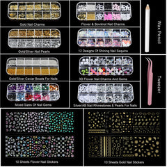 Teenitor 3D flower nail charms enable layered, romantic nail art
