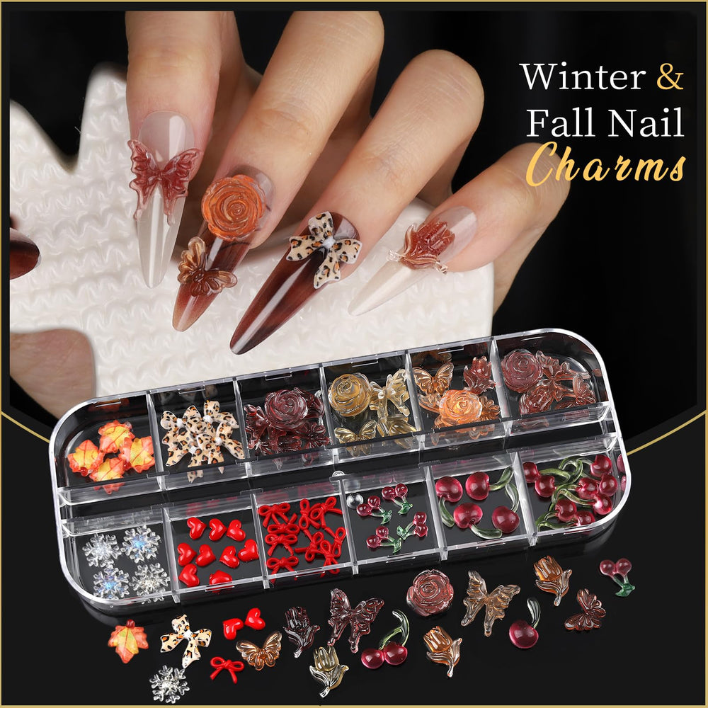 Teenitor flower and butterfly charms for autumn and winter accents