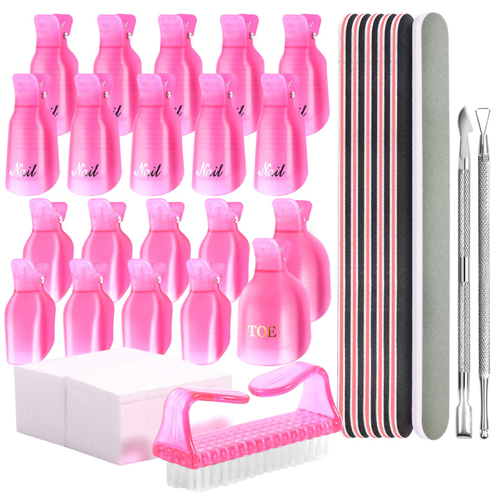 Teenitor gel nail remover clips on hands for quick soak-off polish