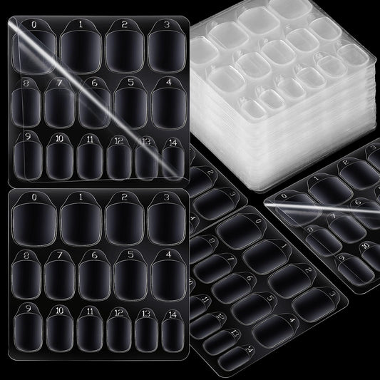 Teenitor nail adhesive tabs close-up showing 15 sizes for precise fit