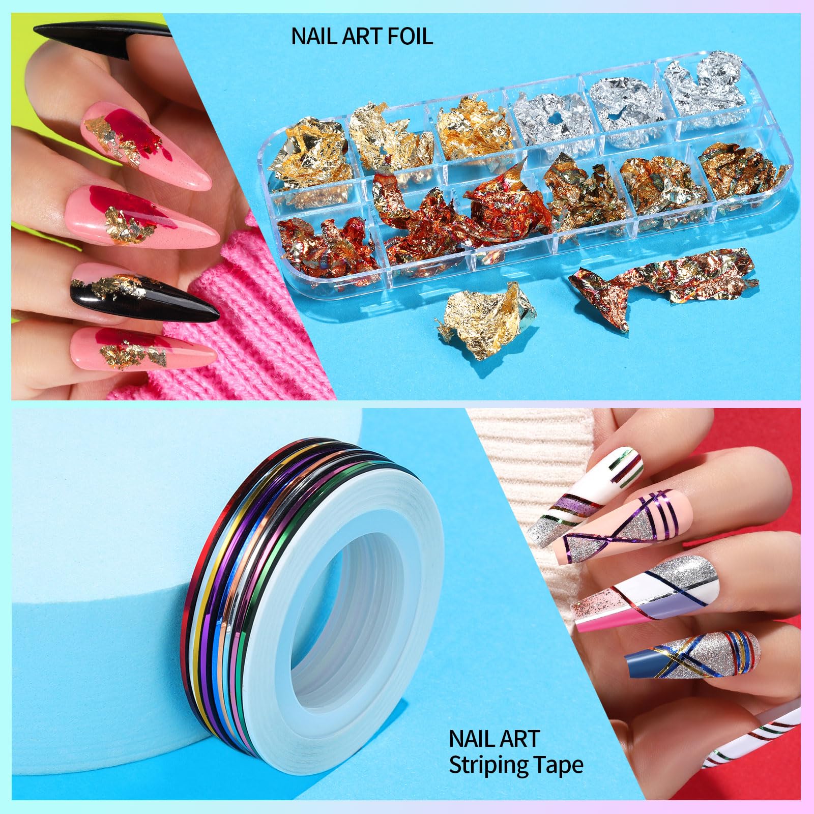 Teenitor rhinestones kit offers sparkly accents for versatile nail looks.