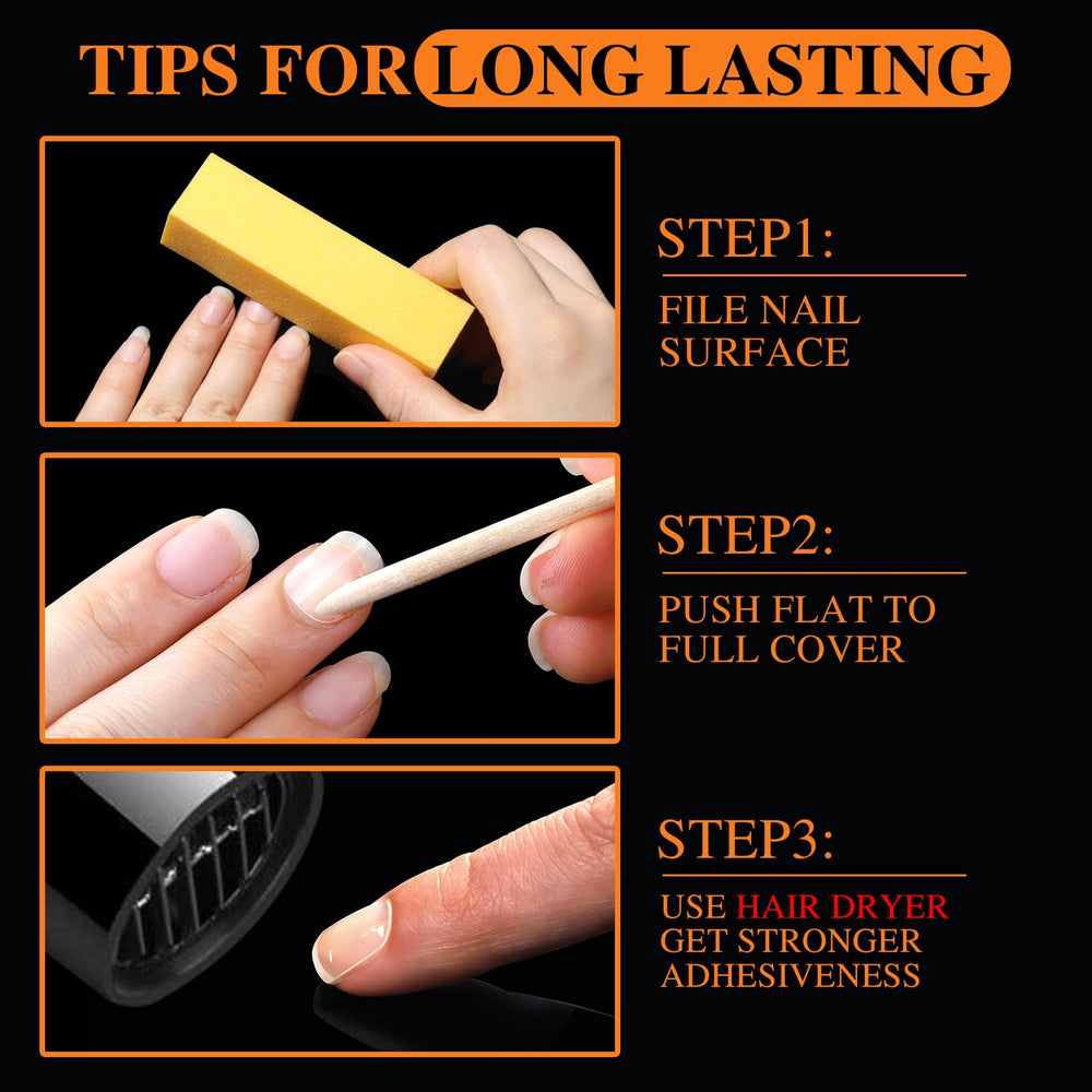 Teenitor self-adhesive nail stickers waterproof for quick application