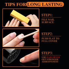 Teenitor self-adhesive nail stickers waterproof for quick application