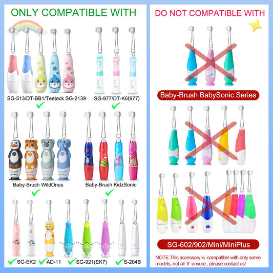 Compatibility with Brush-Baby WildOnes/KIDZSONIC series