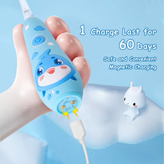 Teeteck Kids Electric Toothbrush Blue parts and head