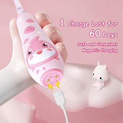 Includes 2 replacement brush heads with pink toothbrush