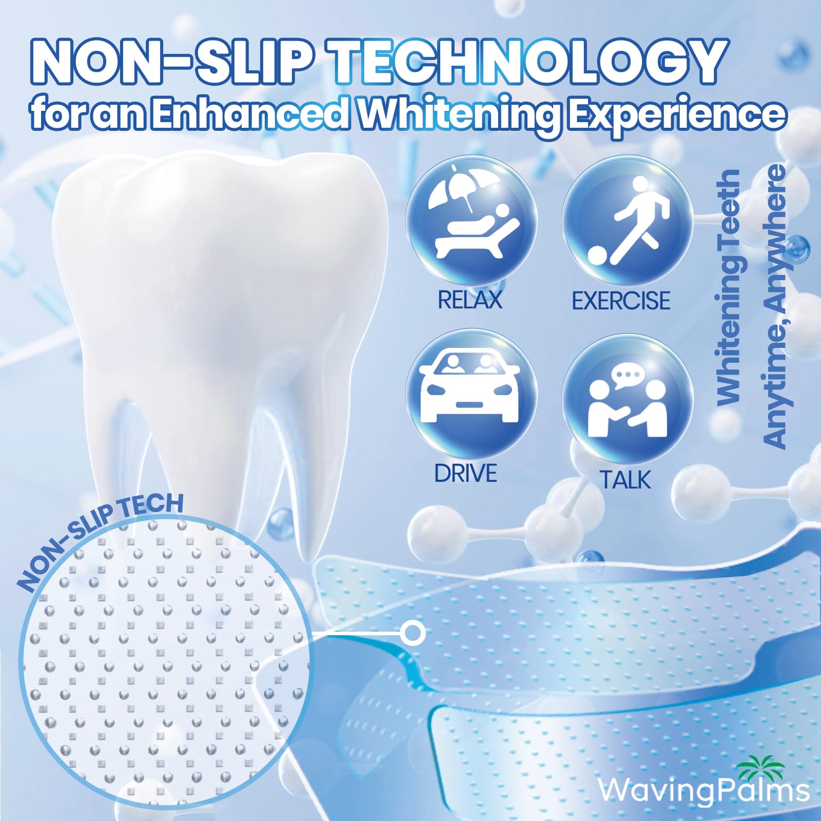 Before and after whitening comparison on teeth