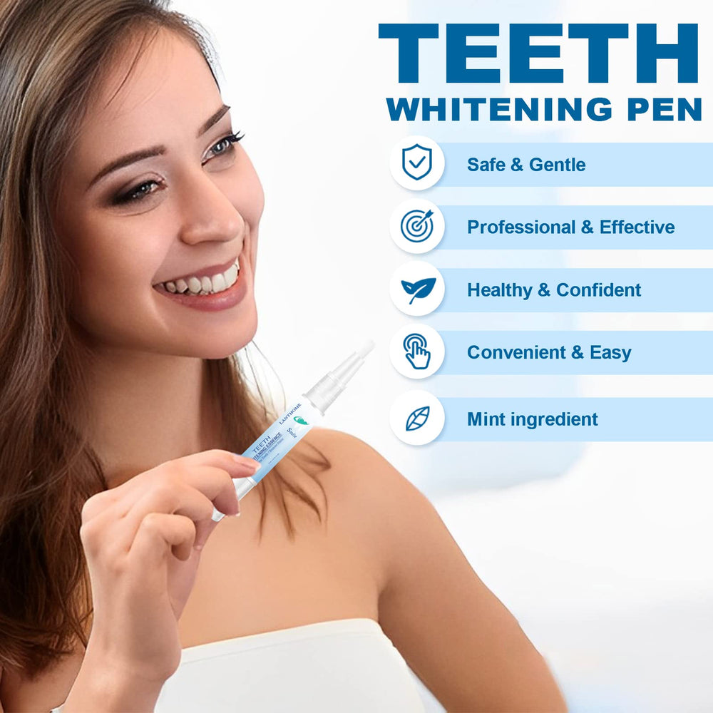 Close-up of peppermint-infused whitening pen tip