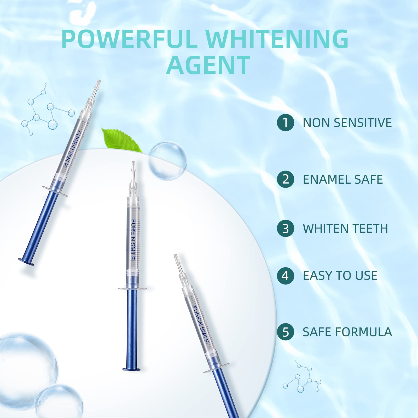Whitening gel syringes for at-home use