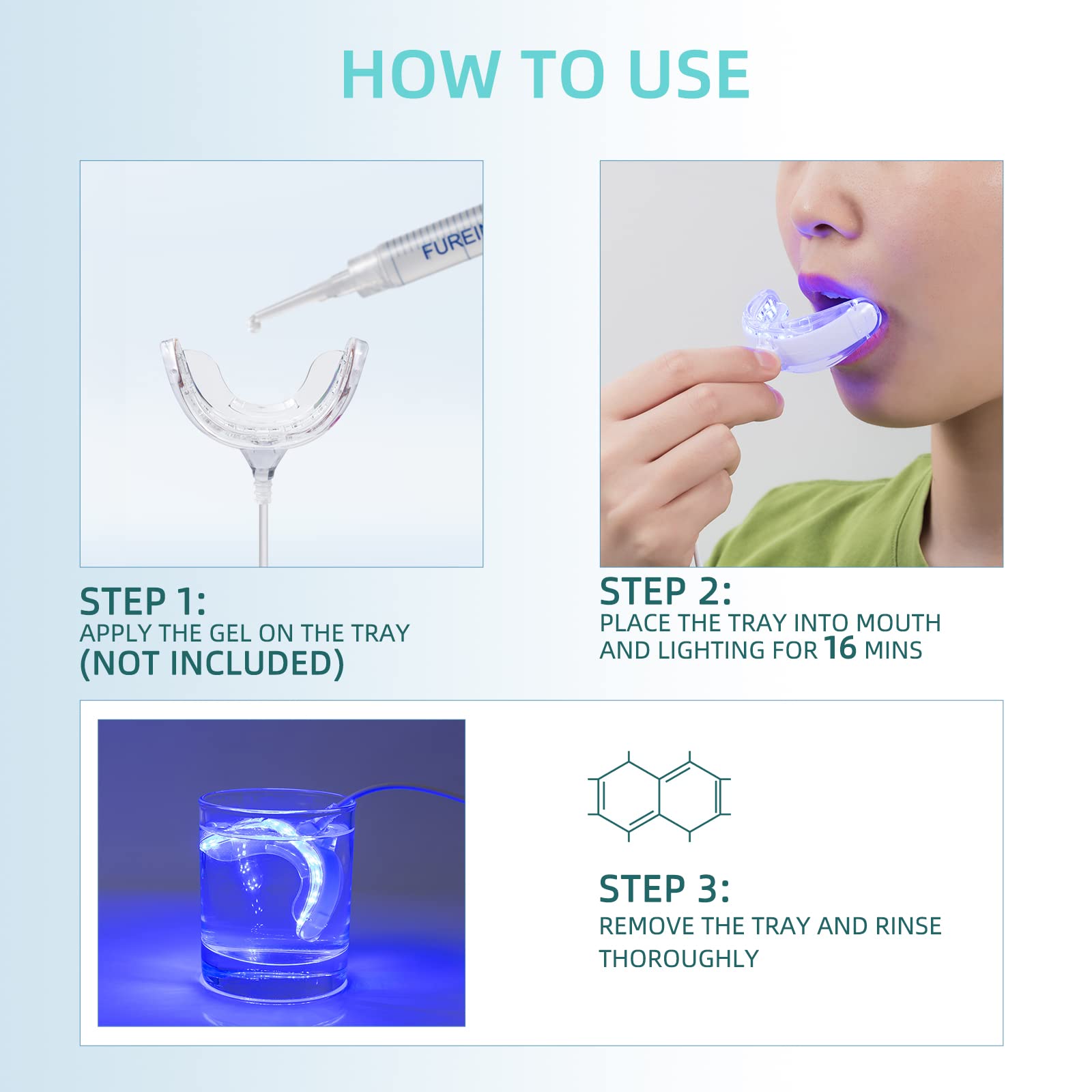 At-home teeth whitening steps illustrated