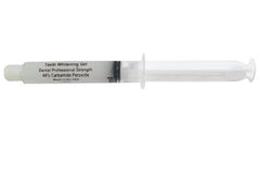 Close-up of 10ml whitening gel syringe