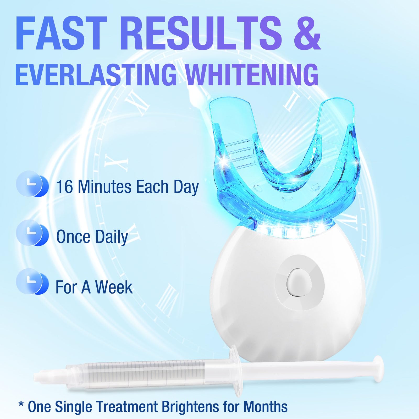 Usage demonstration of LED teeth whitening kit