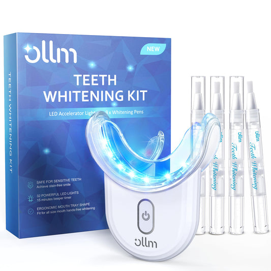Professional Teeth Whitening Kit with LED light and four carbamide peroxide gel pens