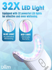 Close-up of LED lights and whitening gel pens for sensitive teeth
