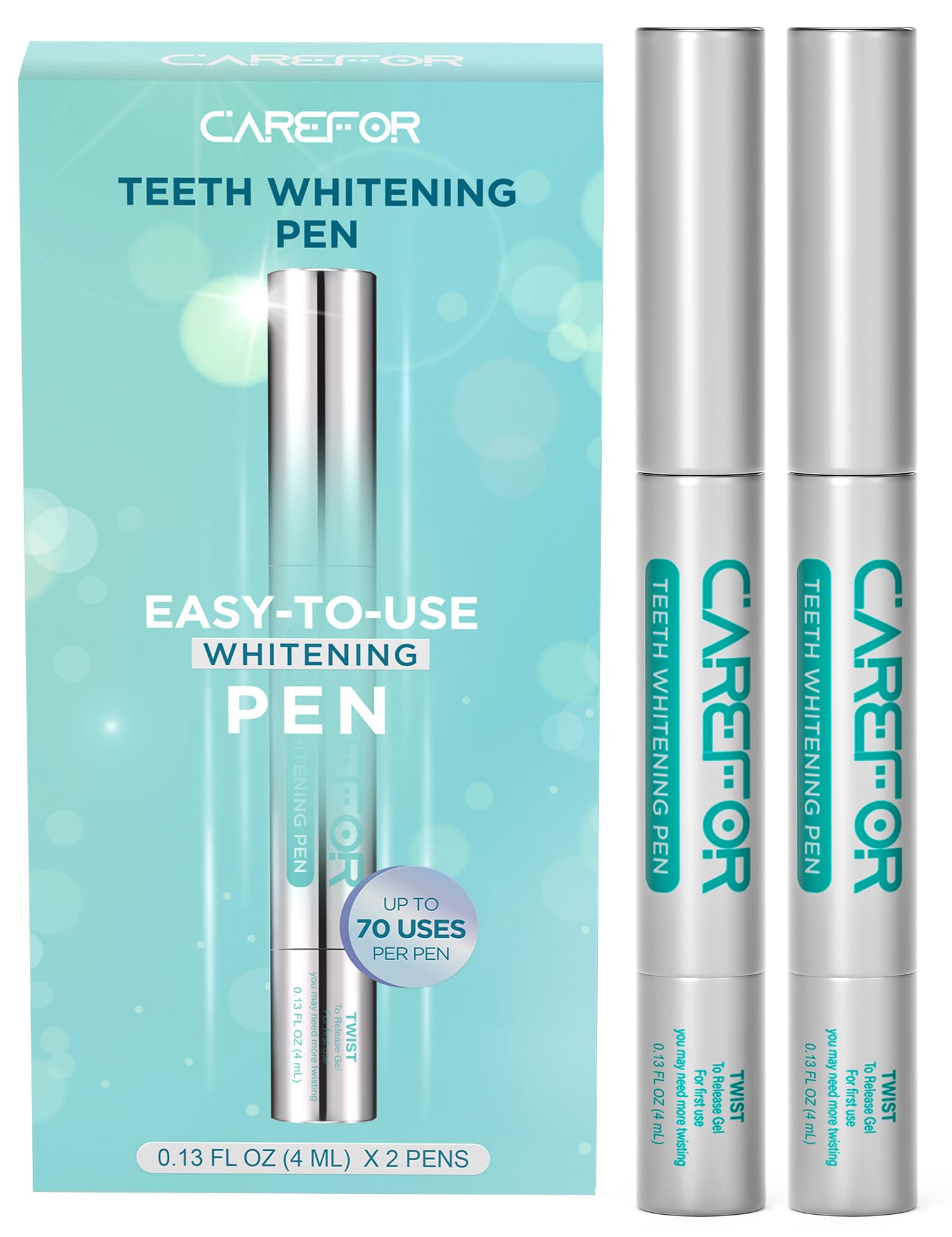 Teeth Whitening Pen 2 Pack 8ml - dual-pen setup with portable design