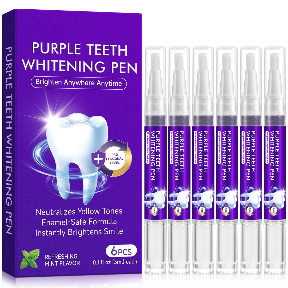 Front view of Teeth Whitening Pen 6 Pack