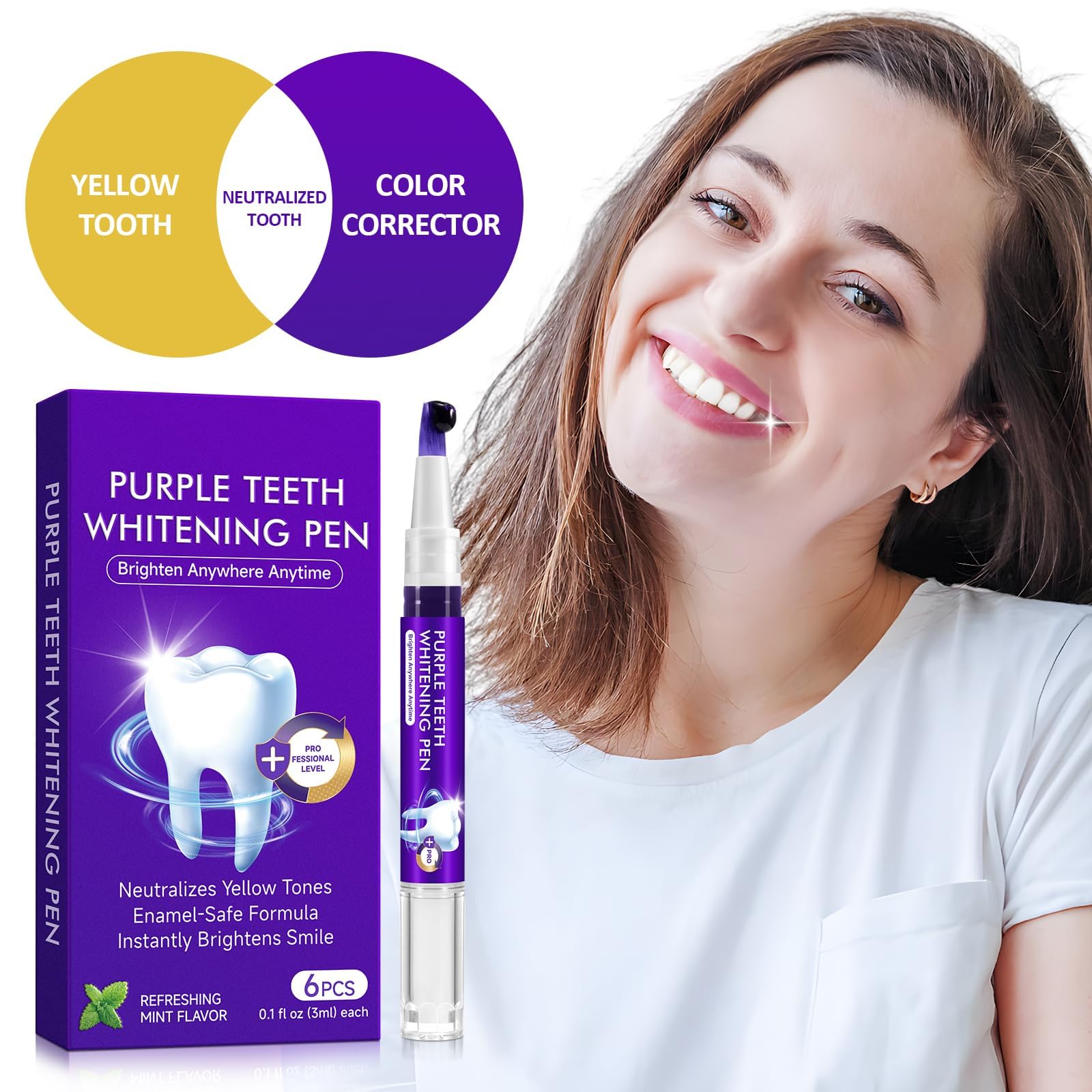 Teeth Whitening Pen 6 Pack packaging box