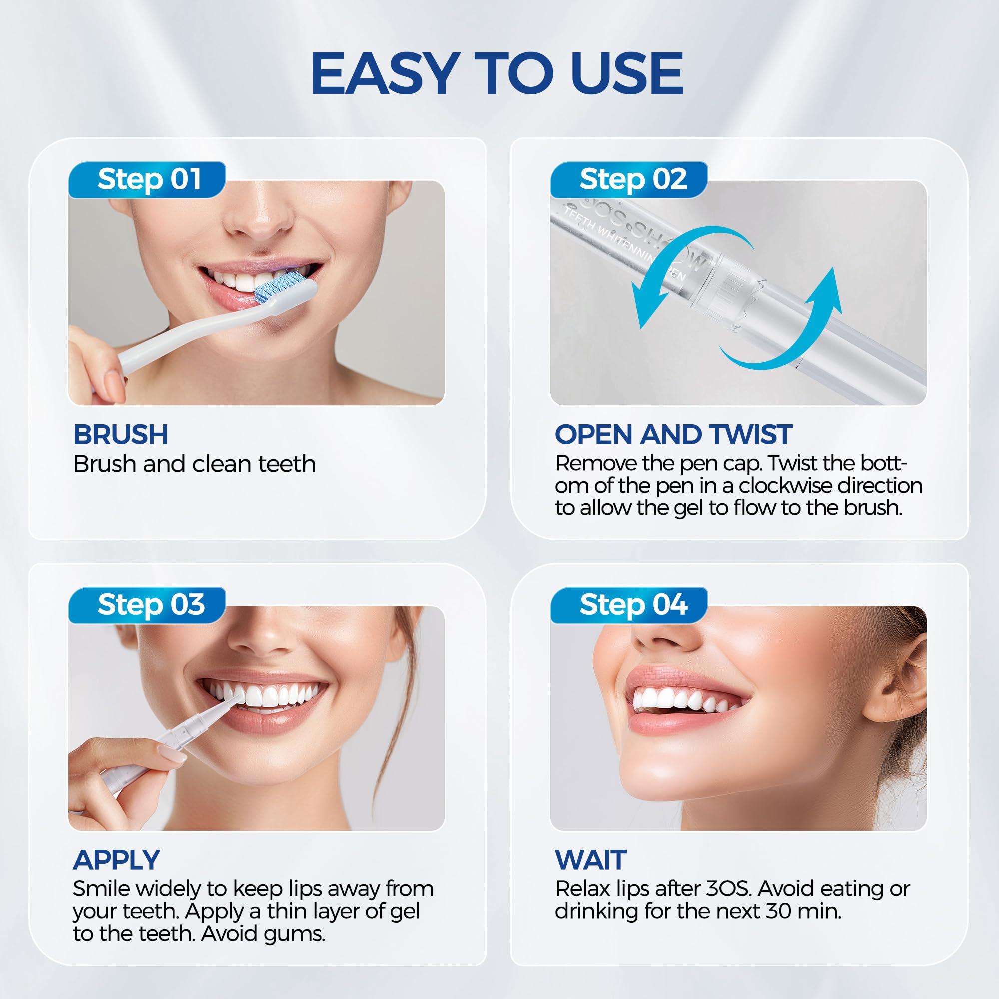 Complete 5-pen whitening kit with desensitizing gel