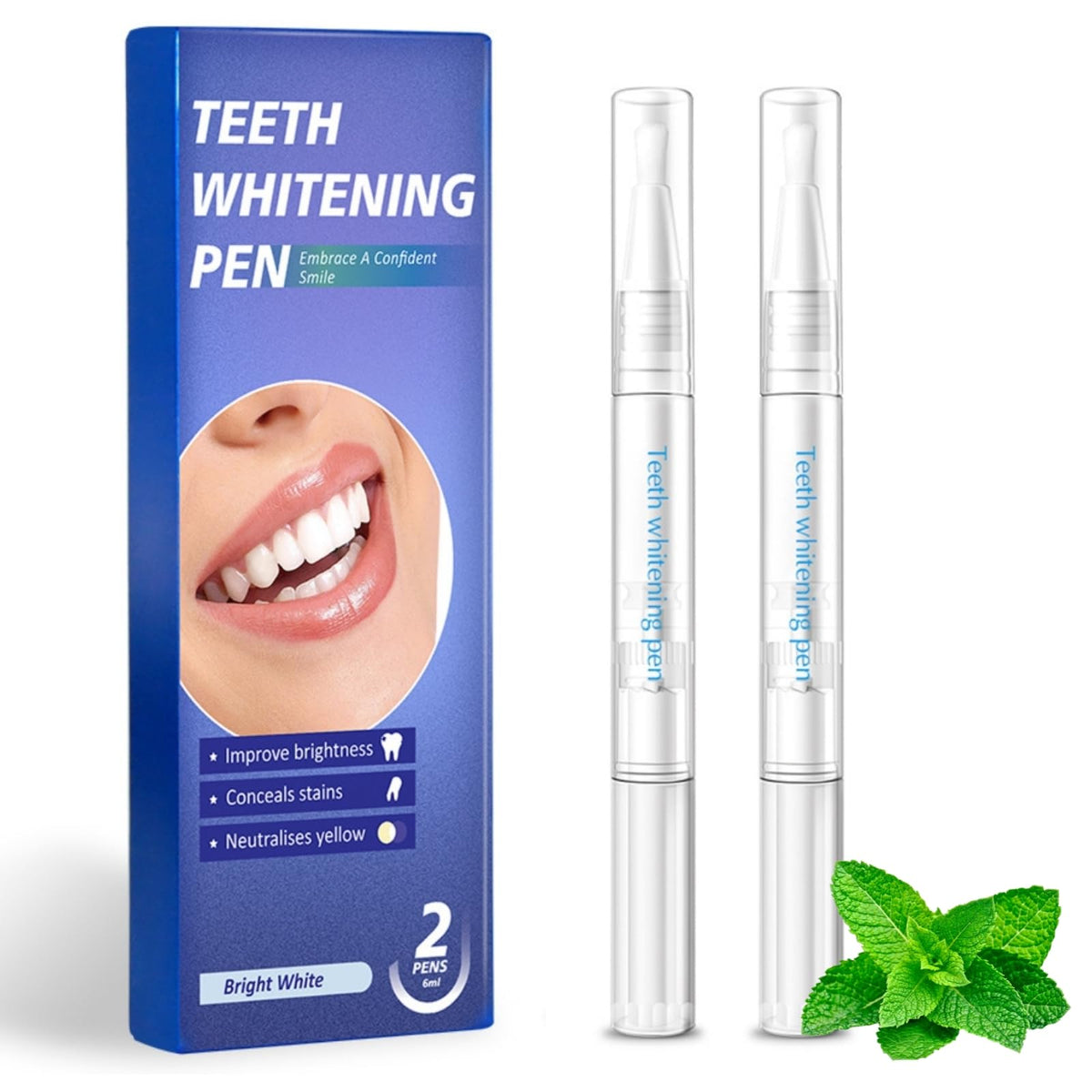 Pack of two teeth whitening pens