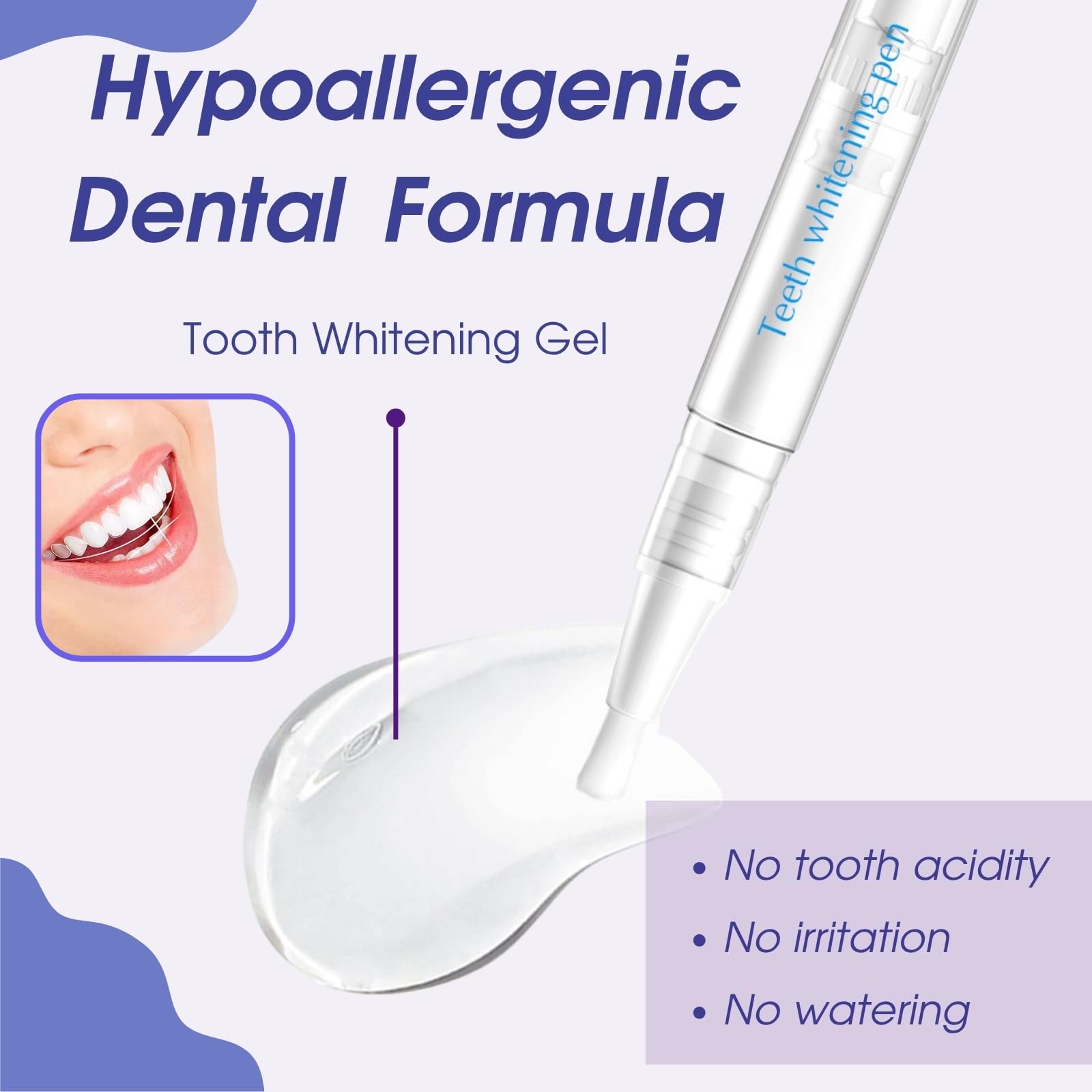 Soft brush tip applying whitening gel