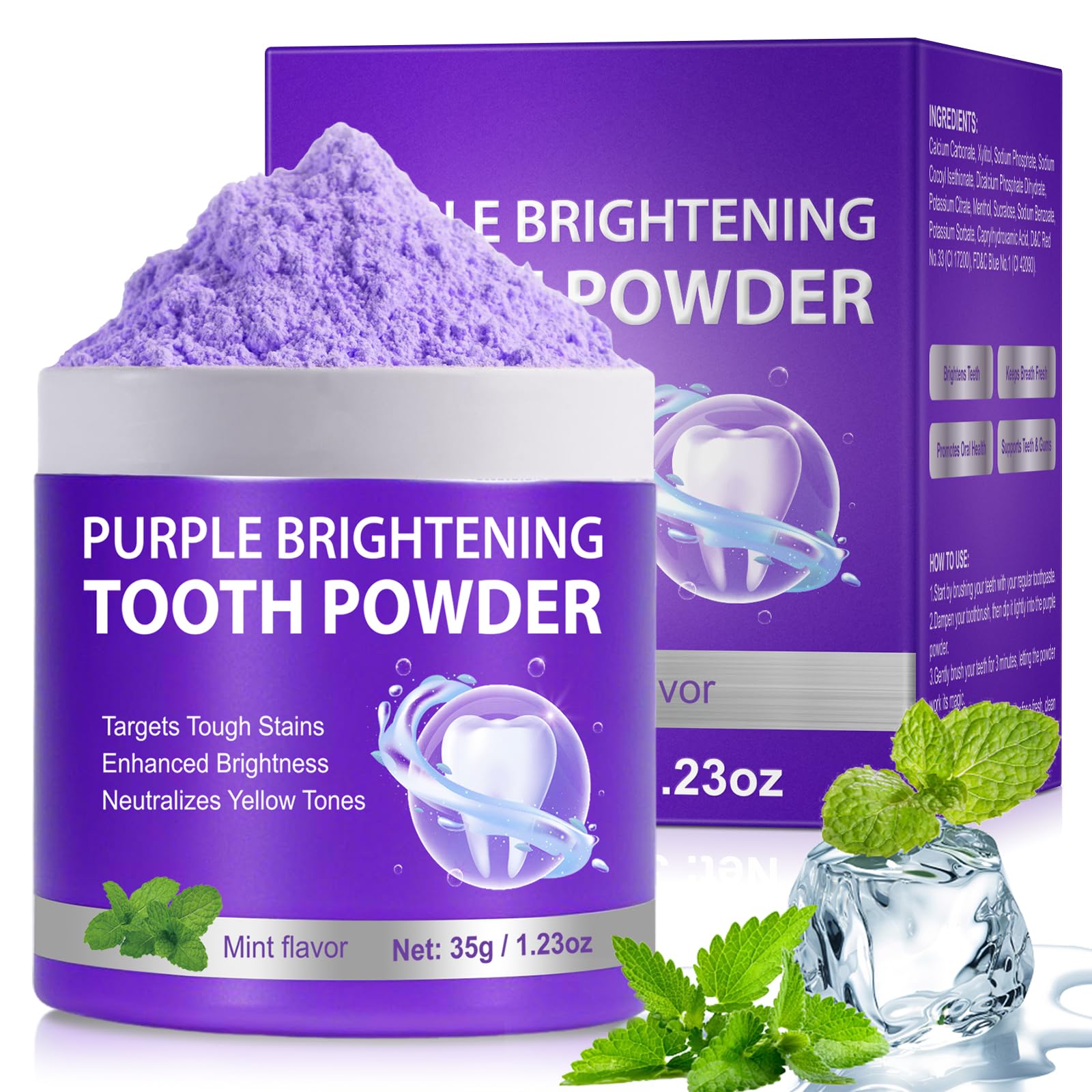 Jar of Teeth Whitening Powder with scoop