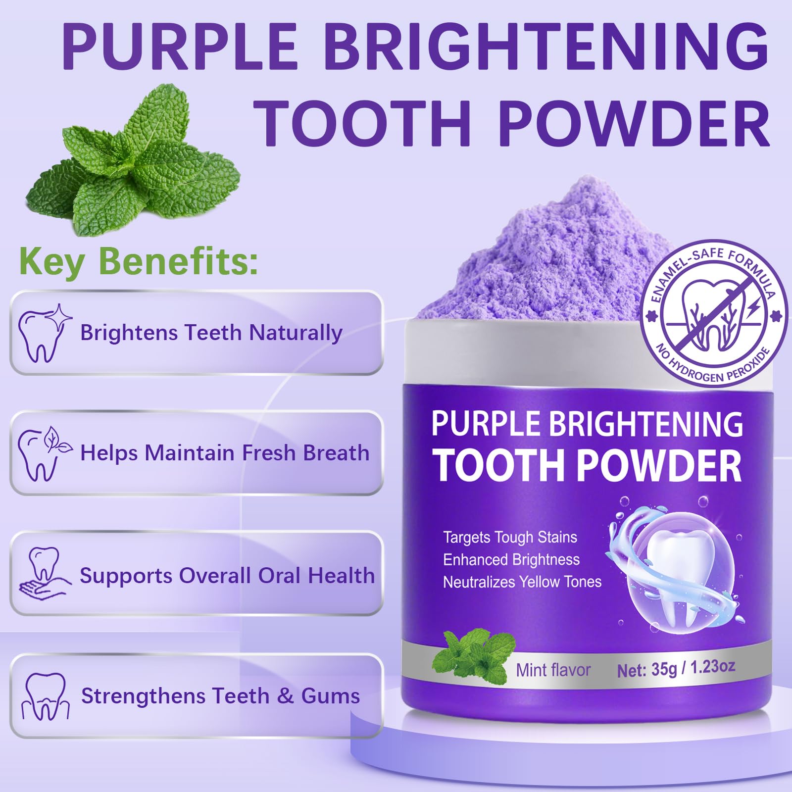 Toothbrush dipped in whitening powder