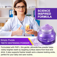 Close-up of whitening powder texture