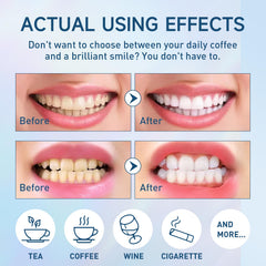 Toothbrush with whitening powder applied