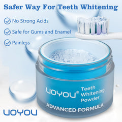 Toothbrush coated with whitening powder